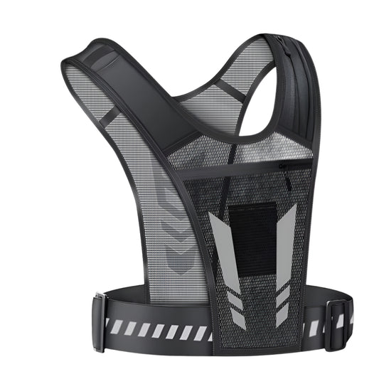 Reflective Running Phone Holder Vest for Men and Women, Jogging, Walking, Exercise,Gym, Workout, 1Pc Adjustable Strap Key Pocket