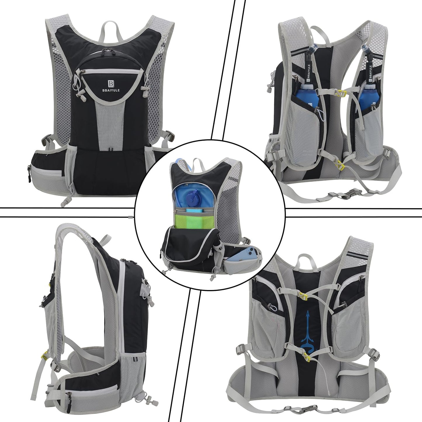 ®Large Hydration Backpack with Hydration Bladder(Or Soft Flask Optional),Big Water Backpack Daypack for Men Women,Cycling Hydration Vest for Hiking, Running, Cycling, Biking