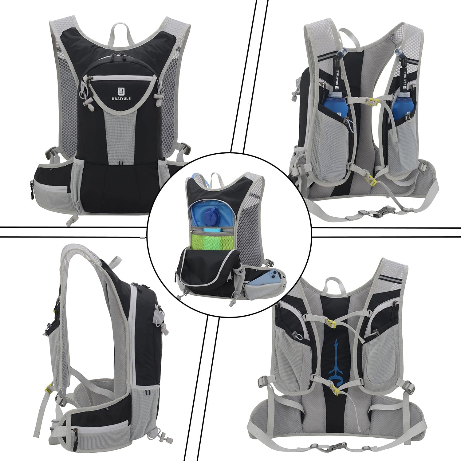®Large Hydration Backpack with Hydration Bladder(Or Soft Flask Optional),Big Water Backpack Daypack for Men Women,Cycling Hydration Vest for Hiking, Running, Cycling, Biking